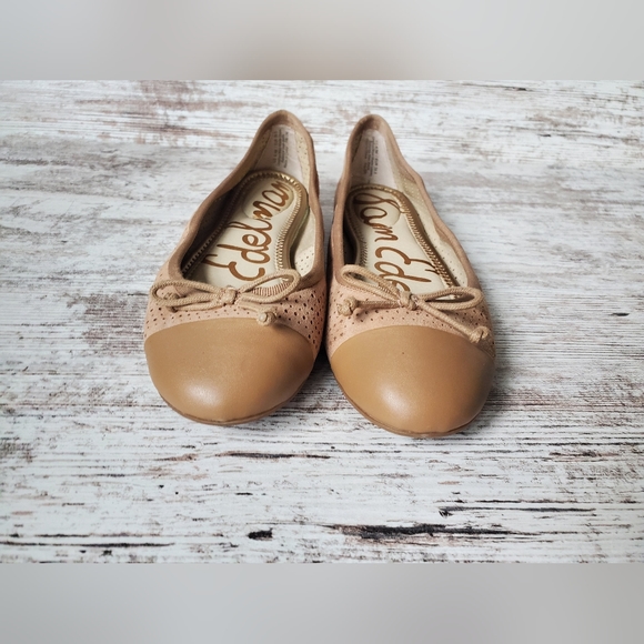 Sam Edelman Felicia Beige Suede Slip On Rounded Closed Toe 5.5 Ballet Flats - Picture 5 of 5